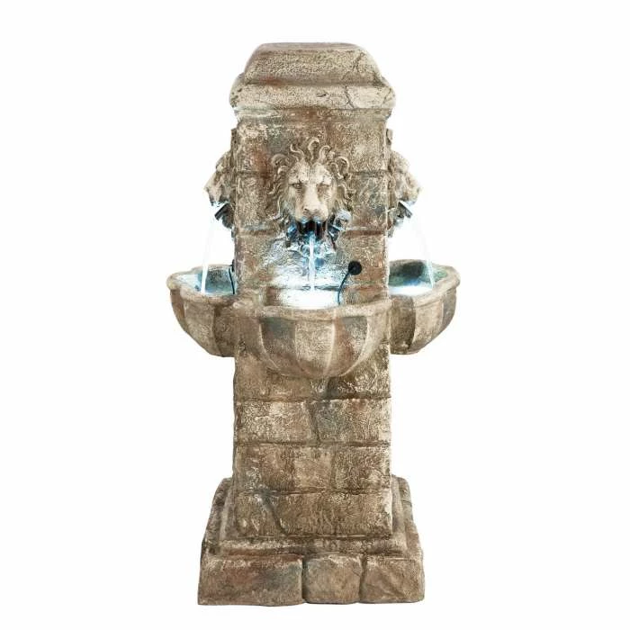 H100cm Majestic Lion Water Feature with Lights | Indoor/Outdoor Use by Ambienté - Image 5