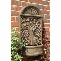 H72cm Arbury Rust Effect Wall Fountain by Ambienté
