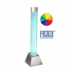 H130cm Bubble Tube Water Feature with Colour Chaning LEDs | Indoor/Outdoor Use - by Fluid
