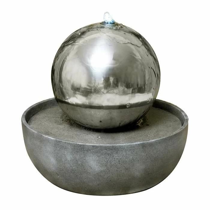 H76cm Eclipse Sphere Stainless Steel Water Feature with Lights by Ambienté - Image 9