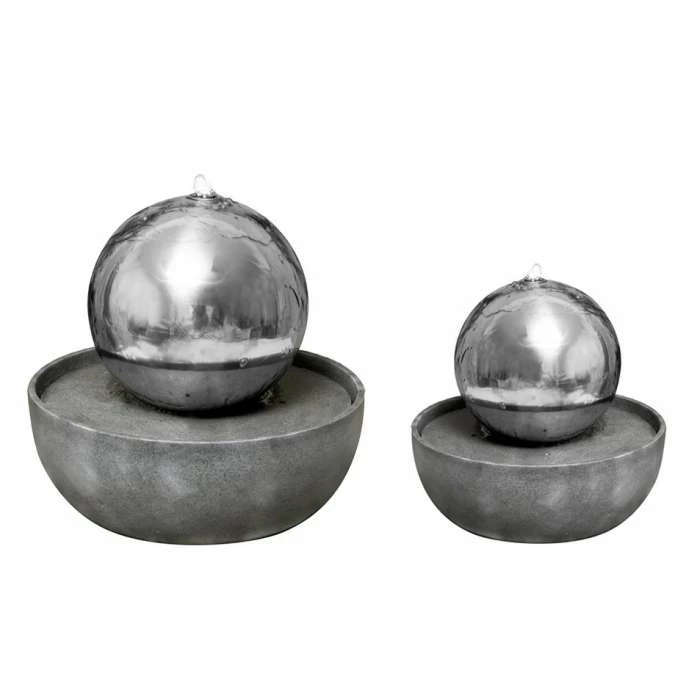 H76cm Eclipse Sphere Stainless Steel Water Feature with Lights by Ambienté - Image 10