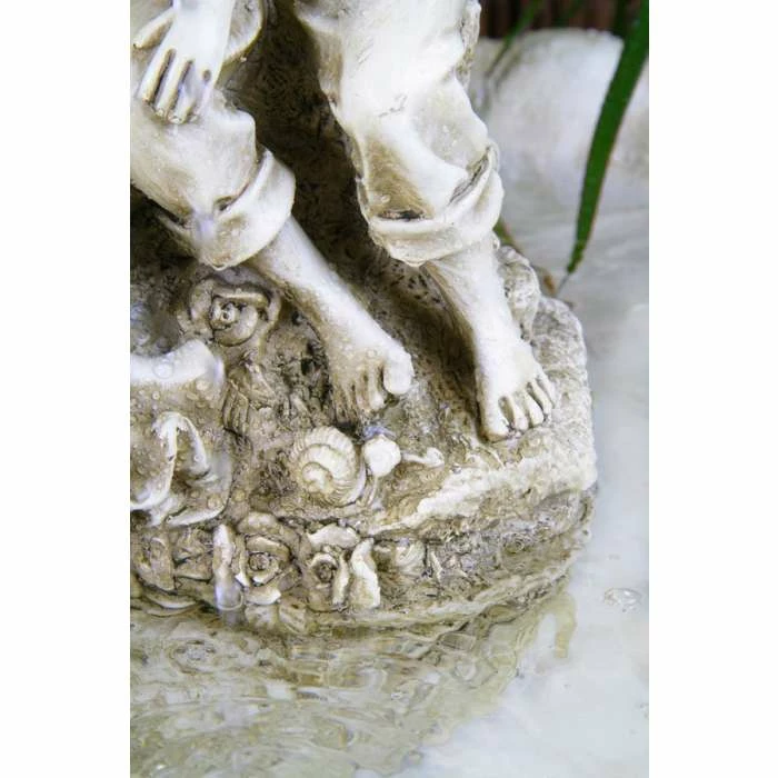 H93cm Rainy Days Ivory Effect Bird Bath Fountain with Lights - Image 4