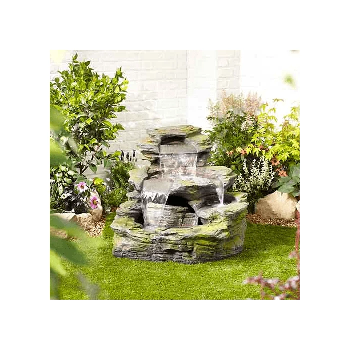 H89cm Garda Falls Water Feature with Lights | Indoor/Outdoor Use - Image 2