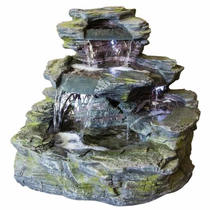 H89cm Garda Falls Water Feature with Lights | Indoor/Outdoor Use