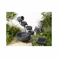 H49cm Aphrodite Solar Ceramic Water Feature