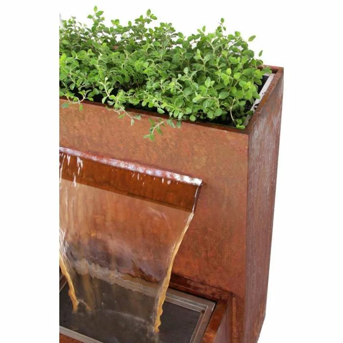 H89cm Halton Corten Steel Waterfall Cascade Planter with Lights by Ambienté - Image 4