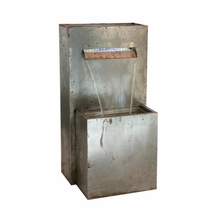 H89cm Halton Corten Steel Waterfall Cascade Planter with Lights by Ambienté - Image 5