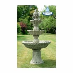 H150cm Regal 3-Tier Cast Stone Water Fountain in Grey by Ambienté