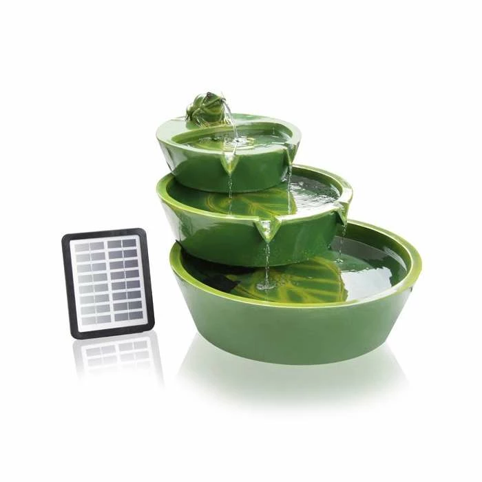 H64cm Frog Cascading Solar Water Feature by Solaray - Image 2