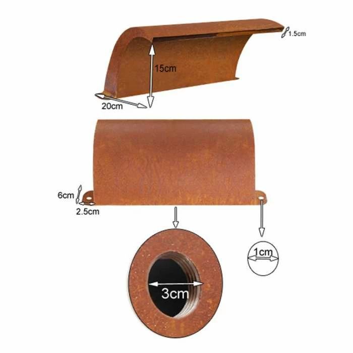 L30cm The Arc Corten Steel Cascade by Ambienté - Image 2