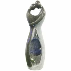 Embracing Couple Granite Effect Water Feature with LED Lights - H100cm