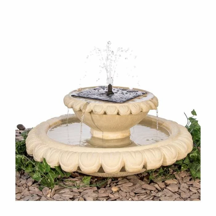 H79cm Victoriana Cream Solar Caststone⢠Bird Bath with Lights by Solaray - Image 7