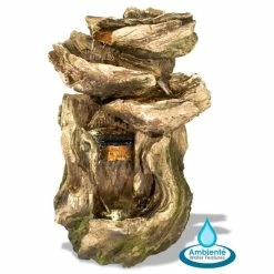 H56cm Cherokee Falls 3-Tier Cascading Water Feature with Lights - by Ambienté