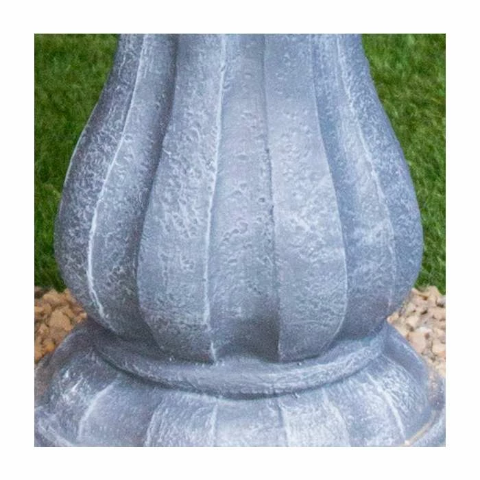H92cm Grey Imperial Tiered Solar Water Fountain with Lights by Solaray - Image 6