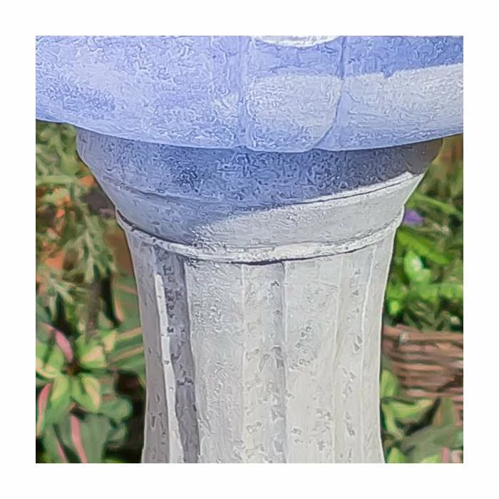 H112cm White Imperial Round Tiered Solar Water Fountain with Lights by Solaray - Image 10